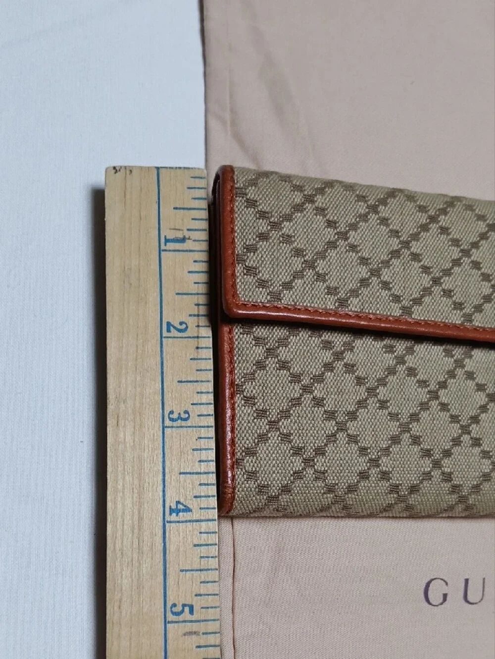 Gucci Vintage Diamente Continental Canvas Fold-Over Wallet